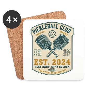 Pickleball Club Est 2024 Funny Player Love - Coasters (set of 4) - white - Front