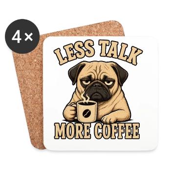 Mops Hund Kaffee Shirt lustiger Spruch - Untersetzer (4er-Set) - Weiß - Vorne