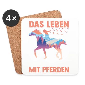 Reiten Pferdeliebhaber Reiterhof Pferde - Untersetzer (4er-Set) - Weiß - Vorne
