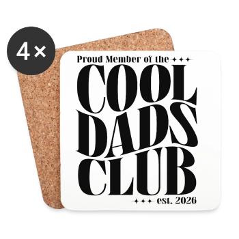 Cool Dads Club - Werdender Papa 2026 Geschenk - Untersetzer (4er-Set) - Weiß - Vorne