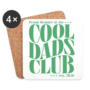 Cool Dads Club - Werdender Papa 2026 Geschenk - Untersetzer (4er-Set) - Weiß - Vorne