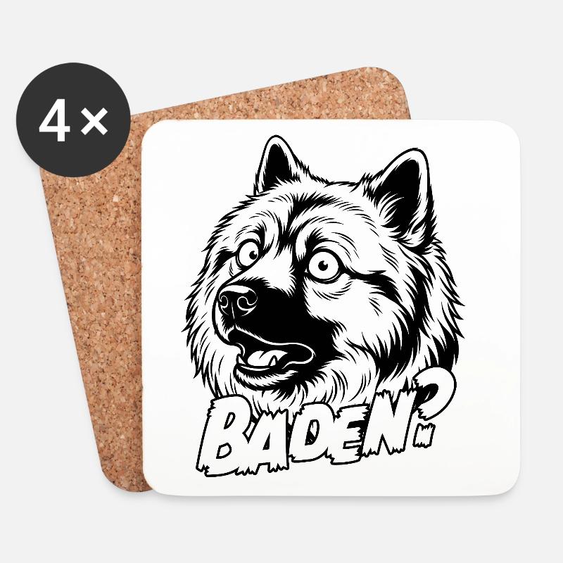 Eurasier | Baden ? | Hintergrund Weiß - Untersetzer (4er-Set) - Weiß