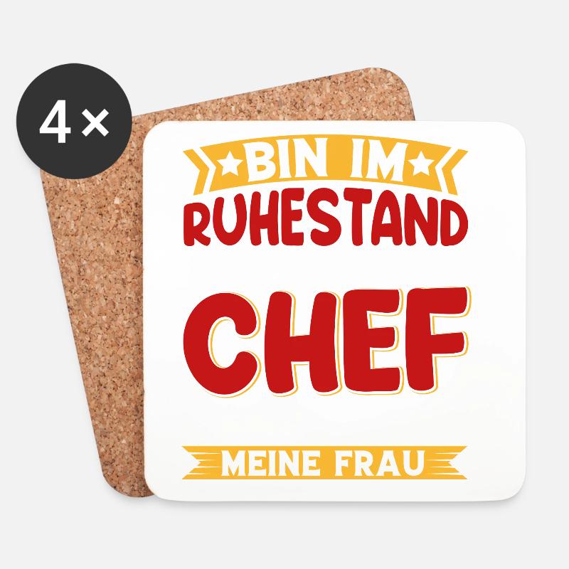 Rente Pension Ruhestand Rentner 2026 - Untersetzer (4er-Set) - Weiß