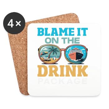 Blame It On The Drink Package Alcohol - Coasters (set of 4) - white - Front
