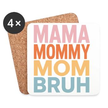 Mama Mommy Mom Bruh Retro Design - Untersetzer (4er-Set) - Weiß - Vorne