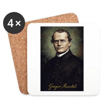Gregor Mendel – Portrait génétique vintage - Dessous de verre (lot de 4) - blanc - Devant