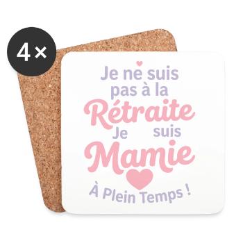Mamie en Plein Temps - Dessous de verre (lot de 4) - blanc - Devant