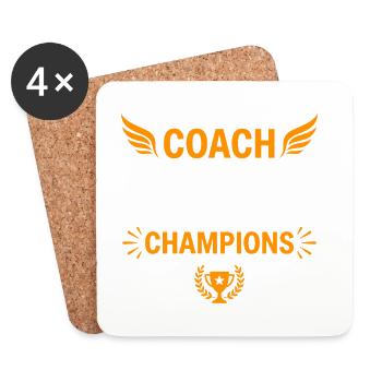 Je suis coach, former des champions - Dessous de verre (lot de 4) - blanc - Devant