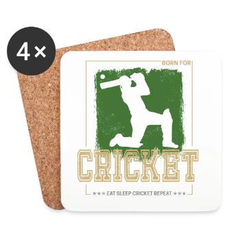 Cricket Batsman Design for Pitcher or Coach - Coasters (set of 4) - white - Front