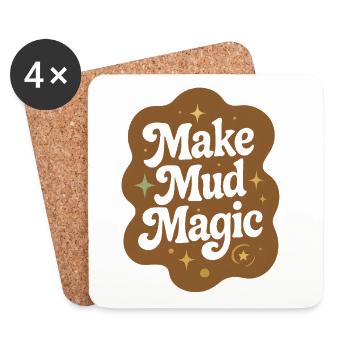 Mud Magic | Pottery Ceramics - Coasters (set of 4) - white - Front