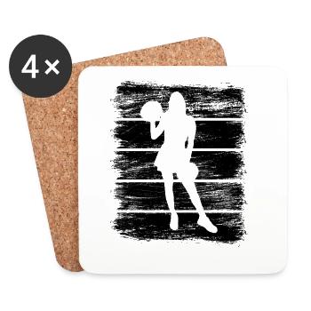 Cheerleader Girls - Coasters (set of 4) - white - Front