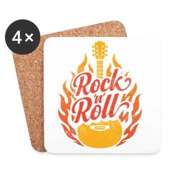Rock and Roll - Coasters (set of 4) - white - Front