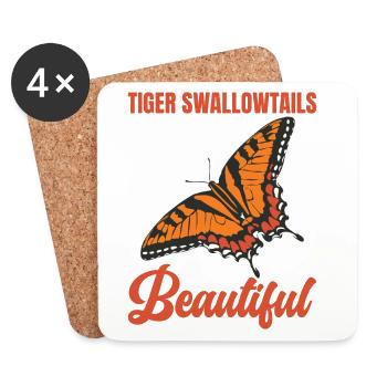 Entomologie-Liebhaber Schmetterlingsinsekt Östlicher Tiger - Untersetzer (4er-Set) - Weiß - Vorne