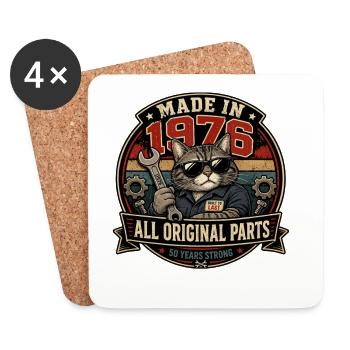 Originalteile 1976 Kater Mechaniker - Untersetzer (4er-Set) - Weiß - Vorne