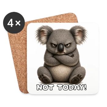 Grummeliger Koala – Not Today - Untersetzer (4er-Set) - Weiß - Vorne