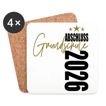 Abschluss 2026 Grundschule - Untersetzer (4er-Set) - Weiß - Vorne
