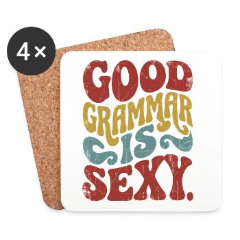 Good grammar is sexy - Coasters (set of 4) - white - Front
