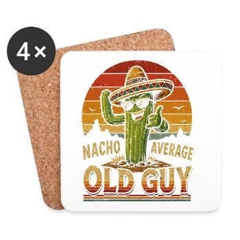 Nacho Average Old Guy Kaktus Shirt - Untersetzer (4er-Set) - Weiß - Vorne