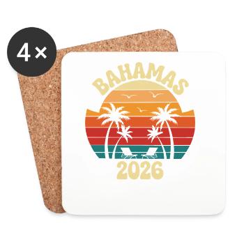 Bahamas 2026 Retro Sunset - Coasters (set of 4) - white - Front