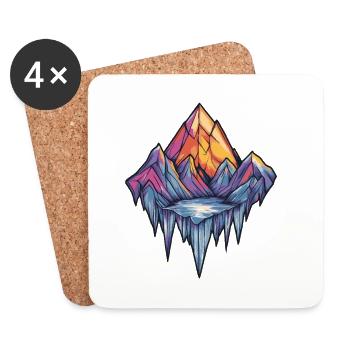 Eisberge Symbol Berge - Untersetzer (4er-Set) - Weiß - Vorne