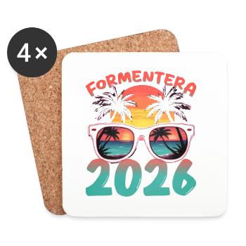 Formentera 2026 - Untersetzer (4er-Set) - Weiß - Vorne