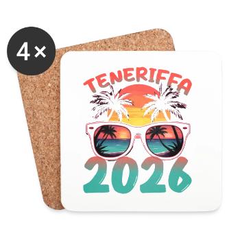 Teneriffa 2026 - Untersetzer (4er-Set) - Weiß - Vorne