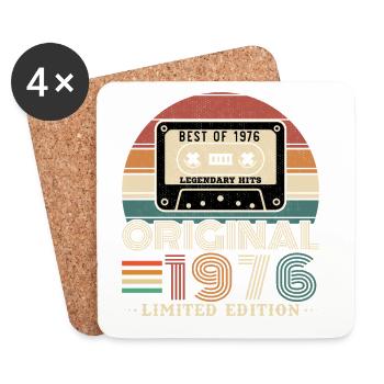 1976 Vintage Retro Geburtstagsgeschenk - Untersetzer (4er-Set) - Weiß - Vorne