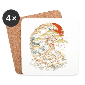 Bonsai tree - Coasters (set of 4) - white - Front