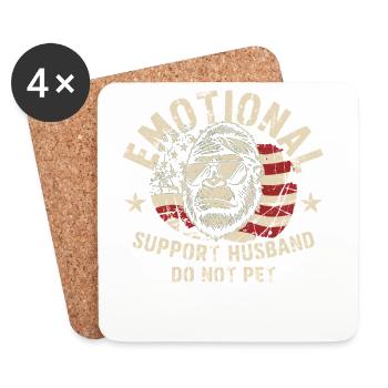 Emotional Gorilla USA Flag - Coasters (set of 4) - white - Front