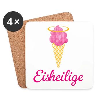 Eisheilige Wetter Eiscreme Sommer Fan Humor heilig - Untersetzer (4er-Set) - Weiß - Vorne