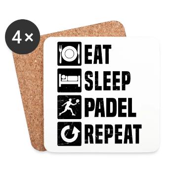 Geschenkidee für Padel Sport Fans mit Padel Schuhe - Untersetzer (4er-Set) - Weiß - Vorne