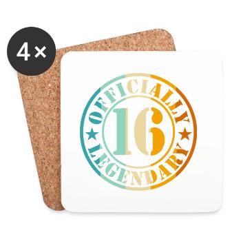 16th Birthday Boy Girl Legend Level 16 - Coasters (set of 4) - white - Front