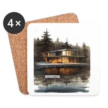 Verloren im Comfort Lakehouse - Untersetzer (4er-Set) - Weiß - Vorne