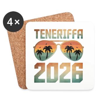 Teneriffa 2026 - Untersetzer (4er-Set) - Weiß - Vorne
