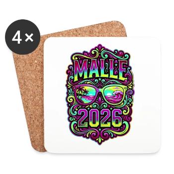 Malle 2026 Colorful Mallorca - Coasters (set of 4) - white - Front