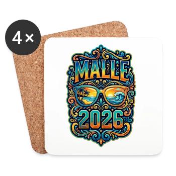 Malle 2026 Colorful Mallorca - Coasters (set of 4) - white - Front