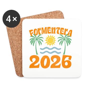 Formentera 2026 - Untersetzer (4er-Set) - Weiß - Vorne