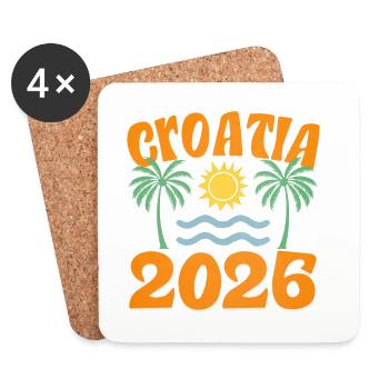 Croatia 2026 - Untersetzer (4er-Set) - Weiß - Vorne