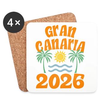 Gran Canaria 2026 - Coasters (set of 4) - white - Front