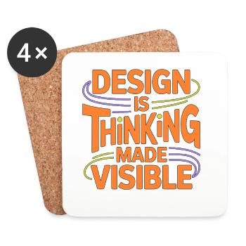 Designer Educator Design Is Thinking Art Educator - Coasters (set of 4) - white - Front