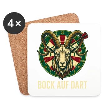 Bock auf Dart Lustige Ziege Dartspieler - Untersetzer (4er-Set) - Weiß - Vorne