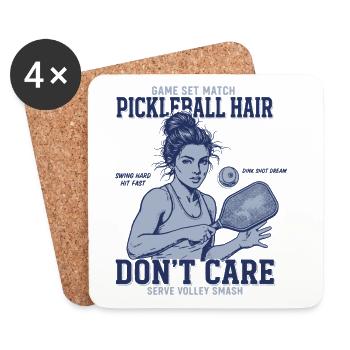Pickleball-Haare, der sich nicht interessiert, lustiger Gurkenballspieler - Untersetzer (4er-Set) - Weiß - Vorne