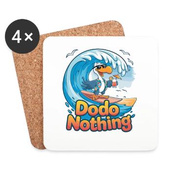  Dodo Nothing Lustiger Fauler Surfer Dodo Am - Untersetzer (4er-Set) - Weiß - Vorne
