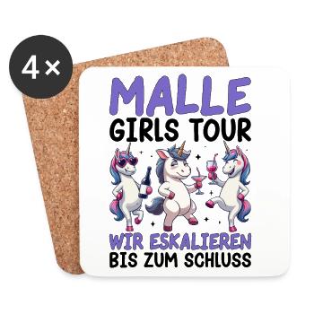 Malle Girls Tour Wir Eskalieren Bis Zum Schluss - Untersetzer (4er-Set) - Weiß - Vorne