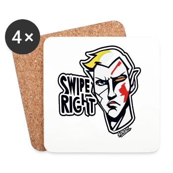 Swipe Right Graffiti Hero - Dessous de verre (lot de 4) - blanc - Devant