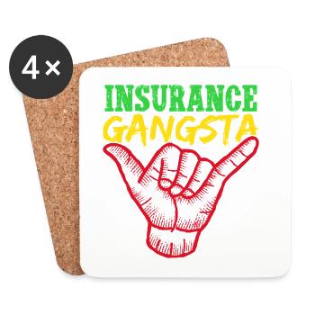 Insurance Agent Insurance Gangsta Funny Insurance - Dessous de verre (lot de 4) - blanc - Devant