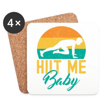 Fitness Fanatics Hiit Me Baby Calisthenics Gym - Coasters (set of 4) - white - Front
