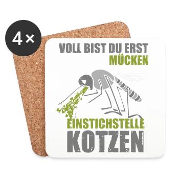 You're only full when the mosquitoes puke - Coasters (set of 4) - white - Front