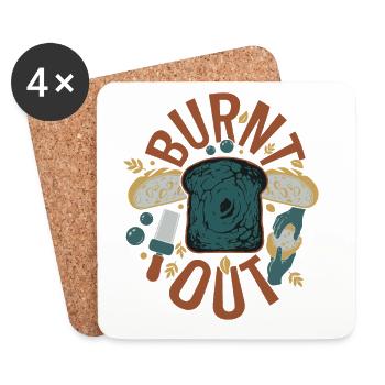 Sourdough Bread Baking Baker Burnt Out Sourdough - Coasters (set of 4) - white - Front