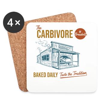Sauerteigbrot Backkarbivore aus Breadville - Untersetzer (4er-Set) - Weiß - Vorne